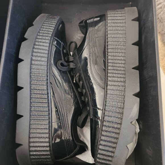 Puma Pointy Creeper Rihanna Fenty Patent Black Size 8 - Picture 9 of 10